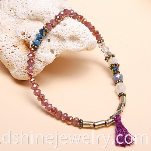 Women Jewelry Beaded Tassel Stretch Bracelet 